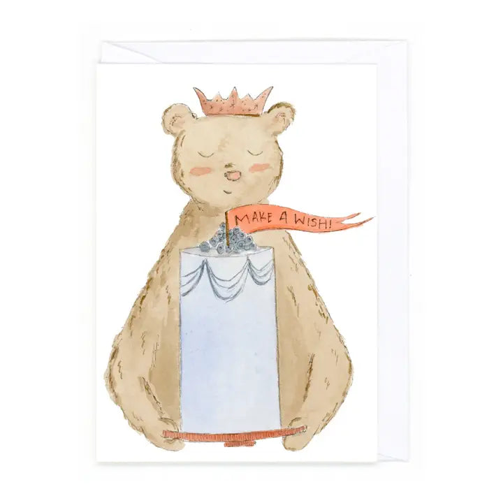 Bear's Blueberry Birthday Cake Card