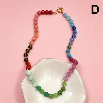 Natural Stone Glass Mixed Necklace