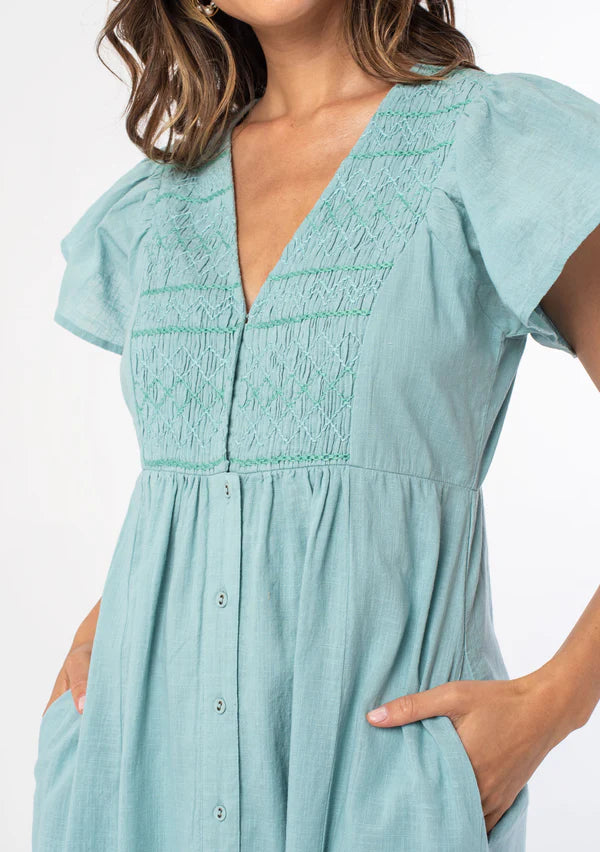 Finley Midi Dress - Aqua