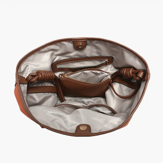 Harper Distressed Hobo w/ Inner Pouch - Dark Plum