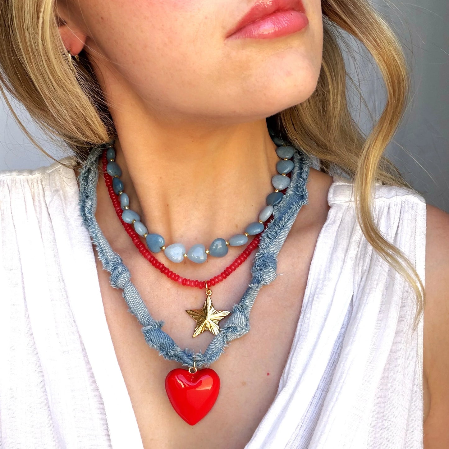 Boho Western Denim Necklace