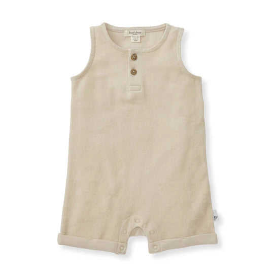 Organic Cotton Terry Romper - Fossil