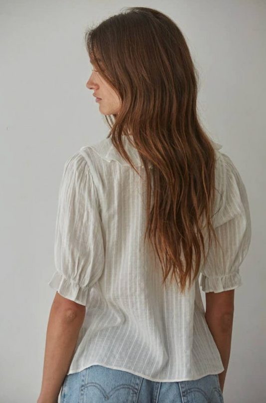 Ruffle White Blouse