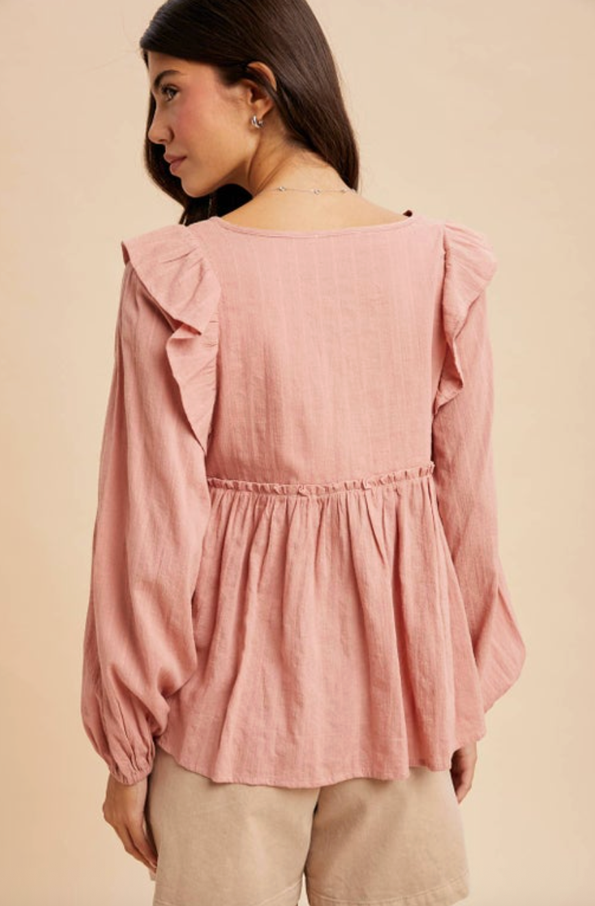 Rose Ruffle Blouse
