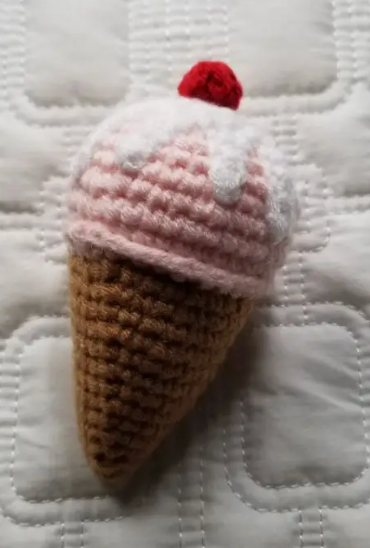 Handmade Crochet Dessert Rattle Toy