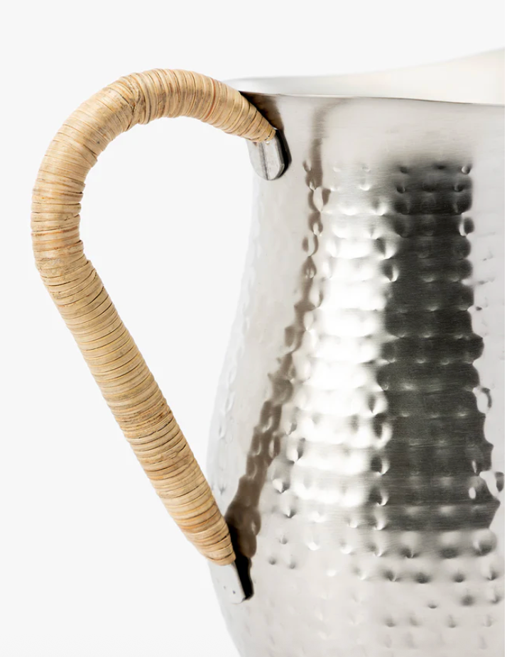 Stainless Steel Pitcher with Rattan Handle