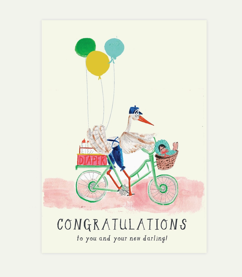Congrats Stork Baby Card