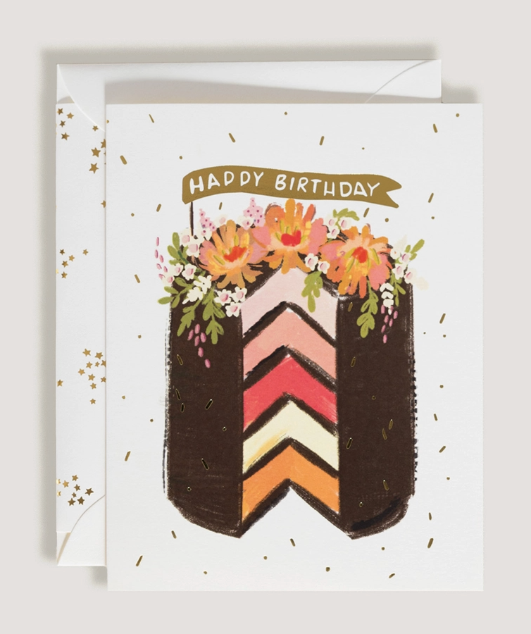 Bday Layered Choc Cake Card
