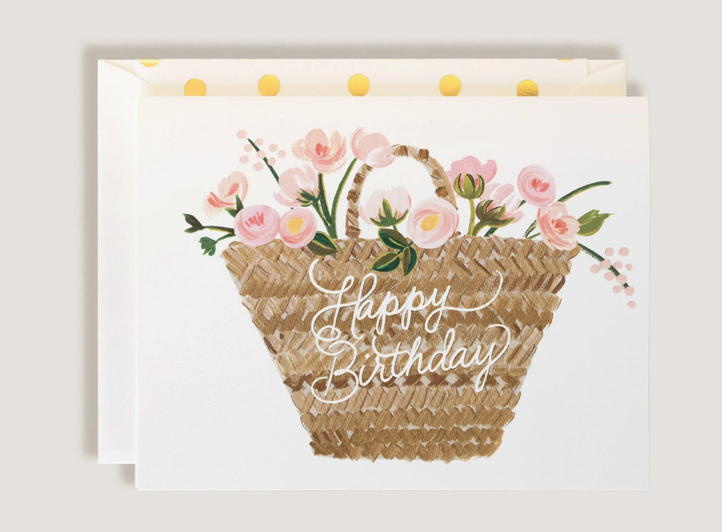 Bday Floral Basket Card