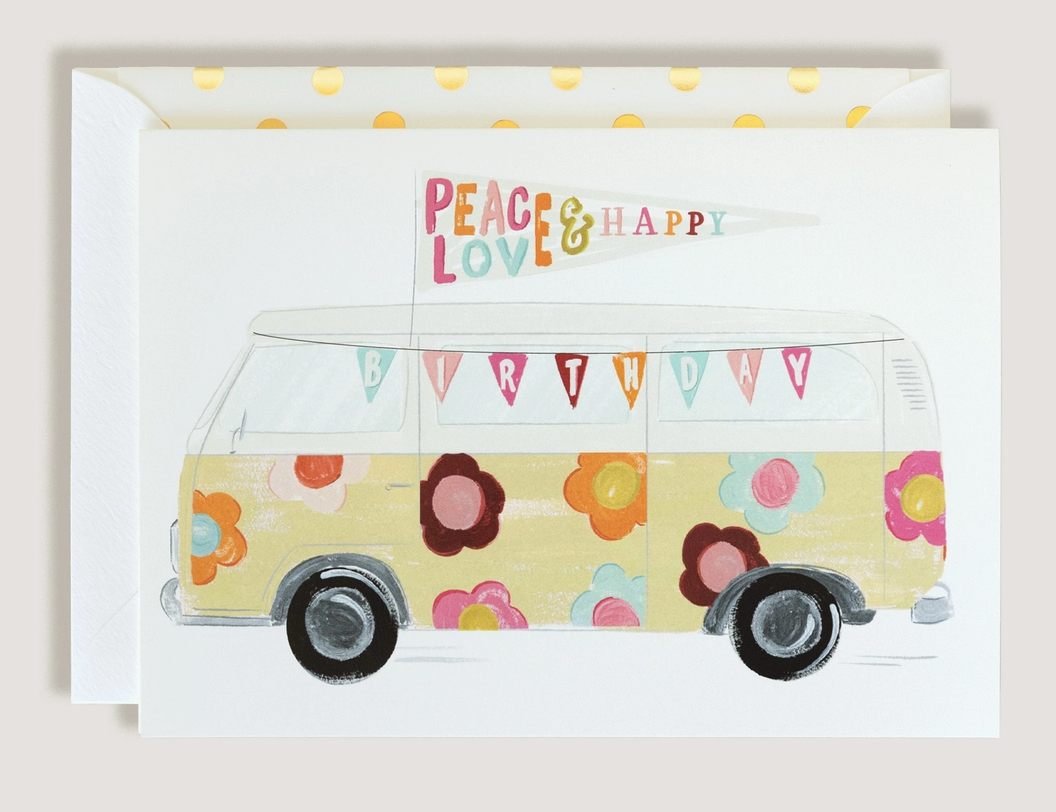 Peace Love Bday Card