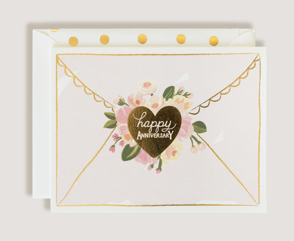 Pink Heart Anni Card