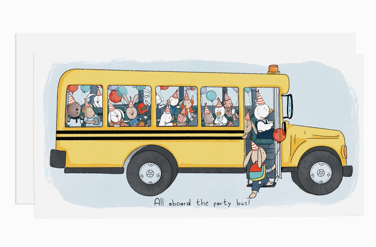 Long Party Bus Card