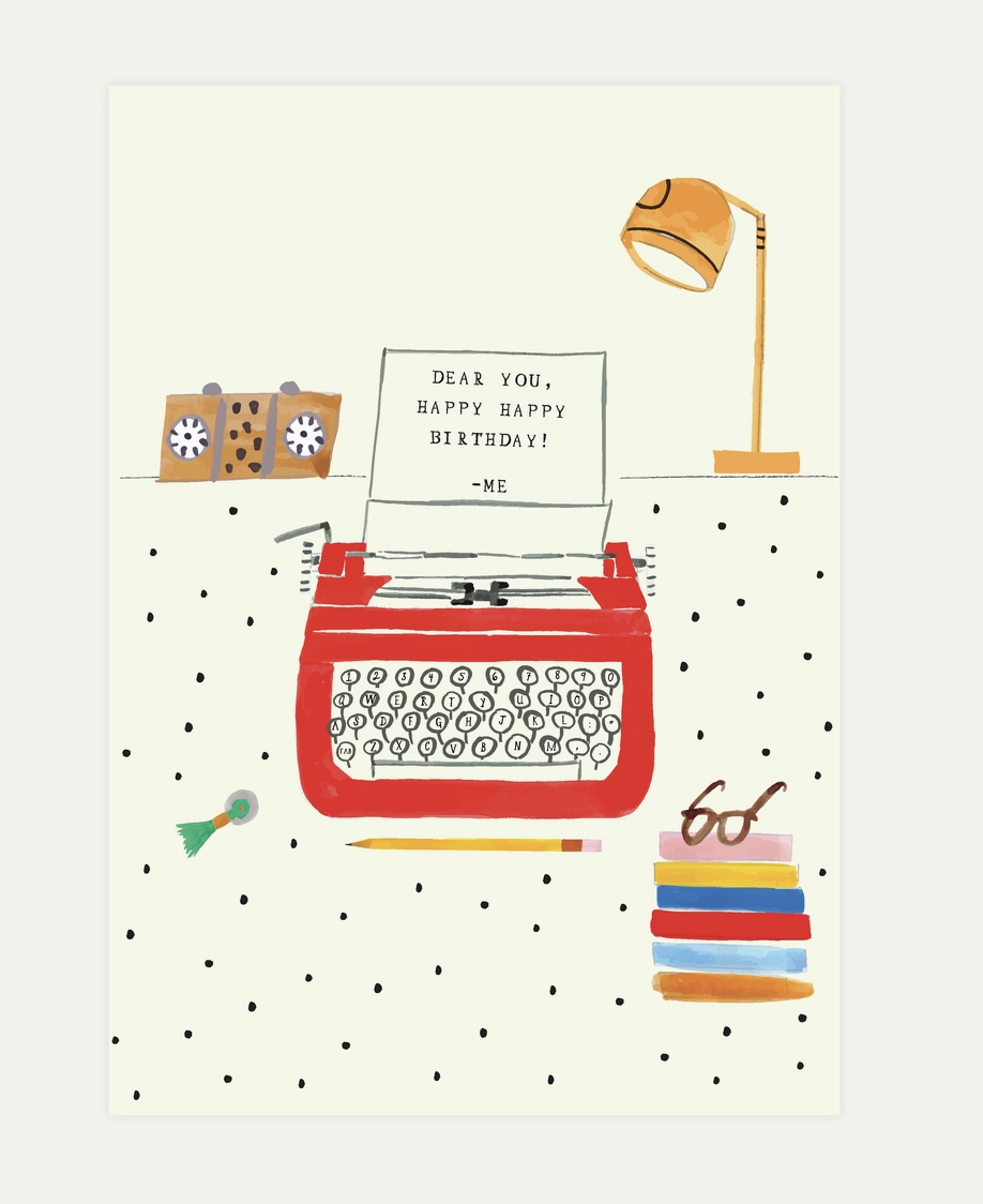 Typewriter Bday card