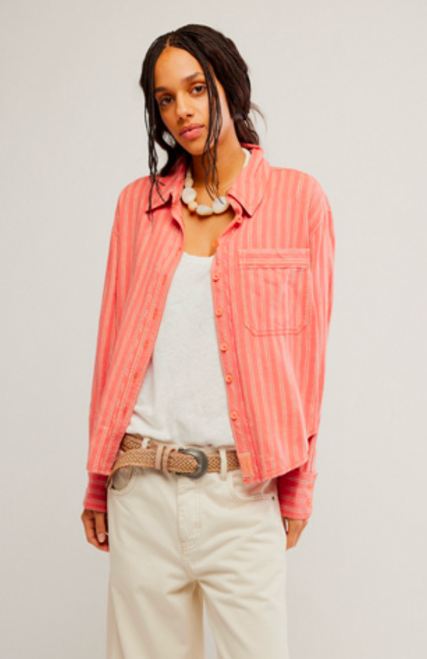 Striped Linen Button Down