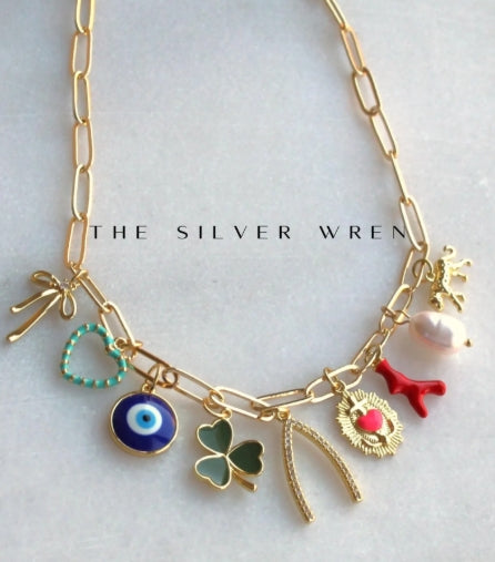 The Silver Wren - Multi Charm Necklace