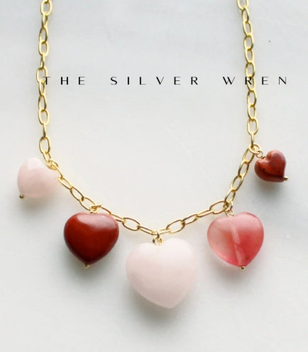 The Silver Wren - Sierra Stone Heart Charm Necklace