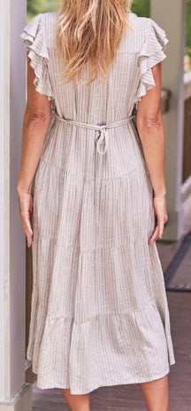 Coastal Stripe Flutter Sleeve