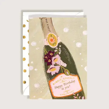 Bubbly Champagne Birthday Card