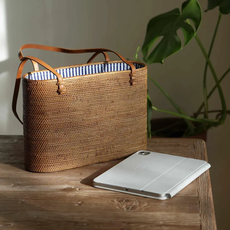 Bali Rattan Medium Tote Bag