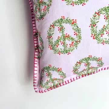 Pink Christmas Pillow Cover
