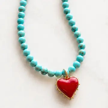 Rio Red Heart Pendant Necklace
