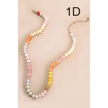 Natural Agate Glass Bead Necklace