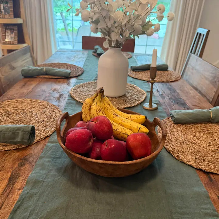 Rustic Teak Bowl with Handles