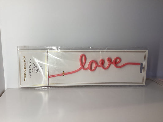 Pink Word Straw