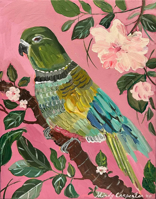 Parakeet and Peony Card