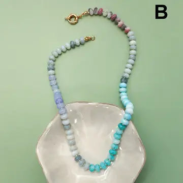 Natural Stone Glass Mixed Necklace