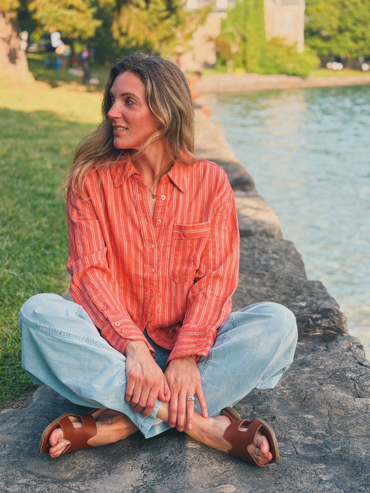 Striped Linen Button Down