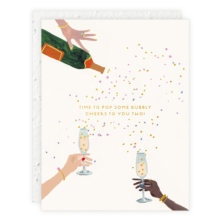 Bubbly Cheers Wedding Card