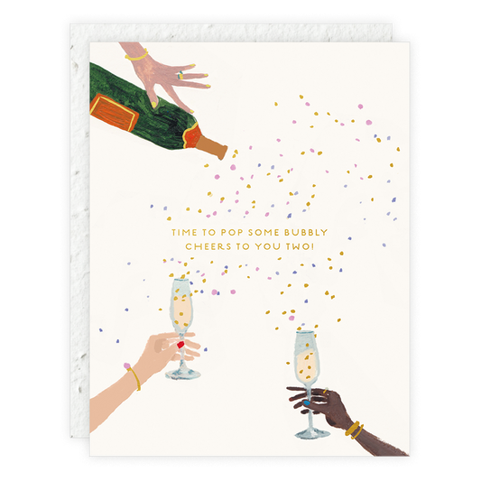 Bubbly Cheers Wedding Card