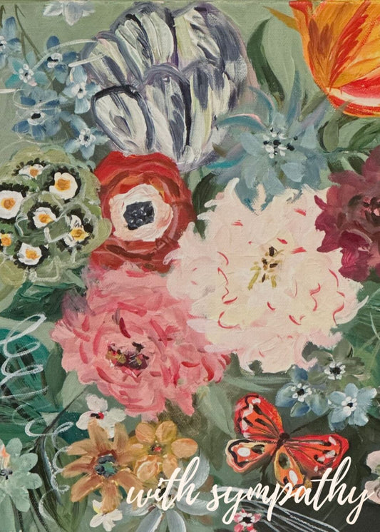 Floral Butterfly Sympathy Card