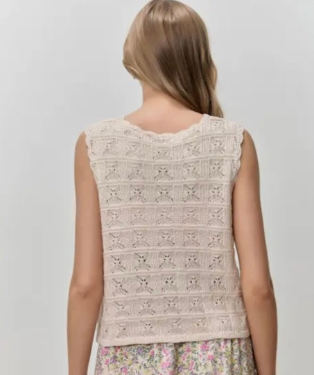 Button up Crochet Vest