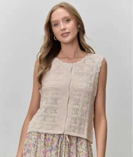 Button up Crochet Vest