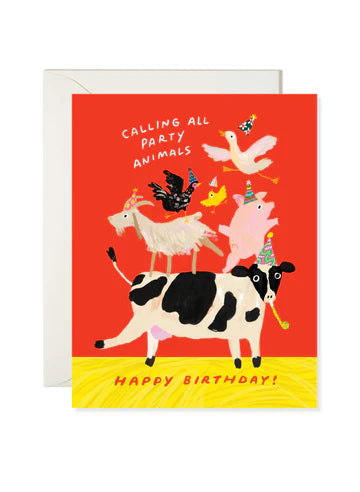 Farm Party Animal Birthday Card