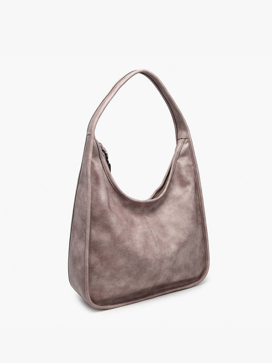 Joey Distressed Slouchy Hobo Bag - Ash Mauve