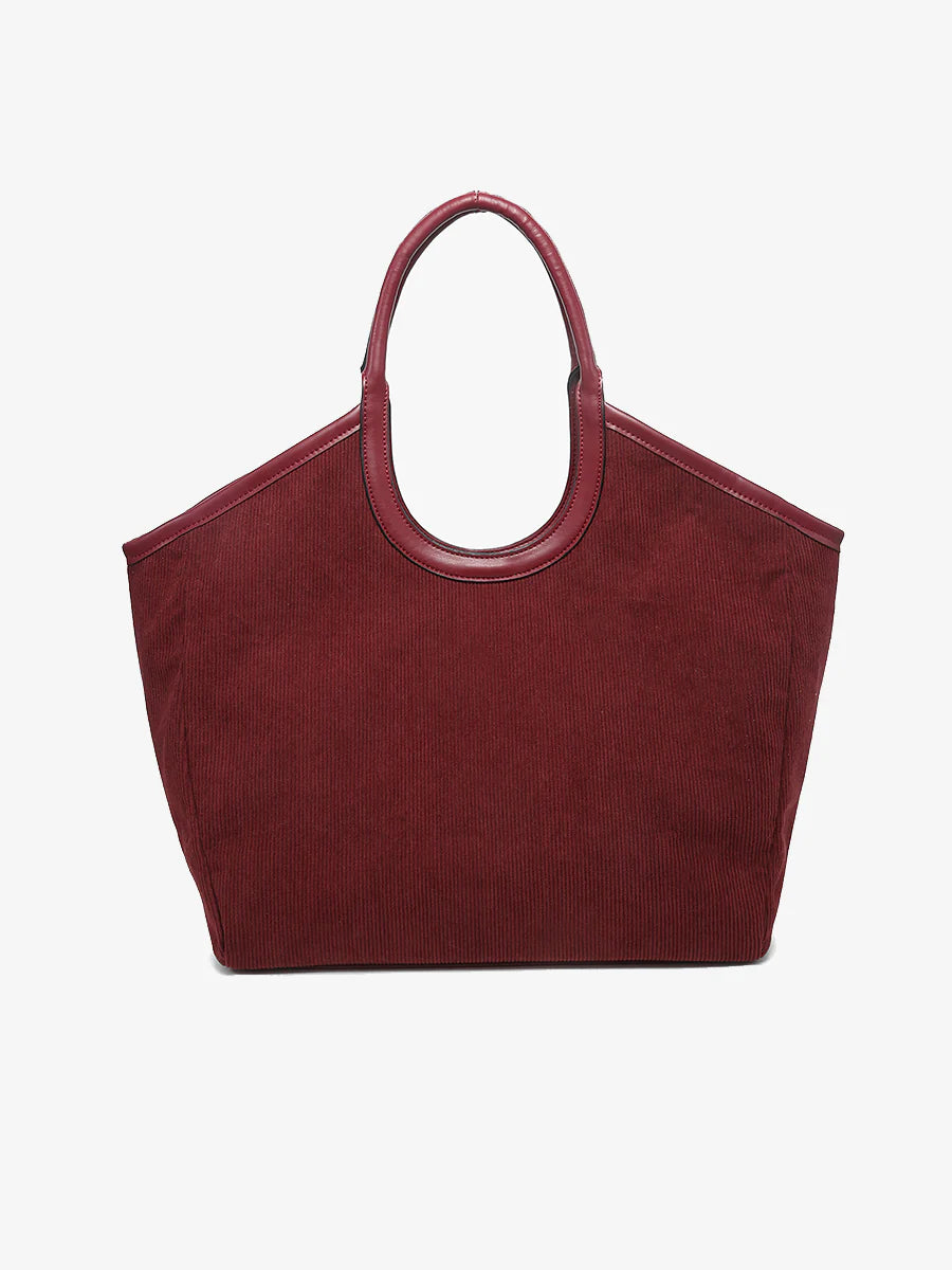 Piper Corduroy Mini Tote - Cherry Lacquer