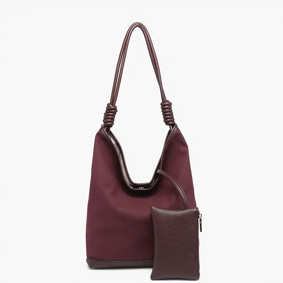 Harper Distressed Hobo w/ Inner Pouch - Dark Plum