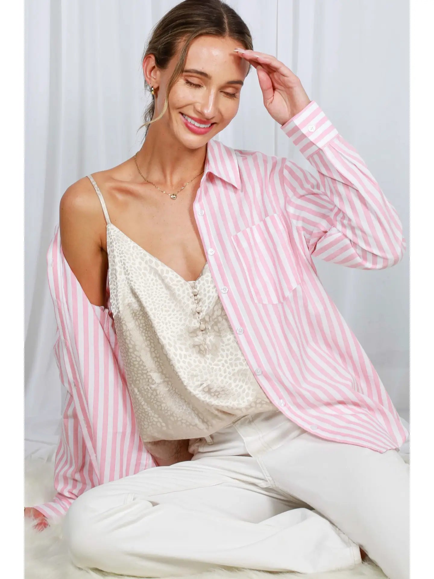 Collared Striped Top