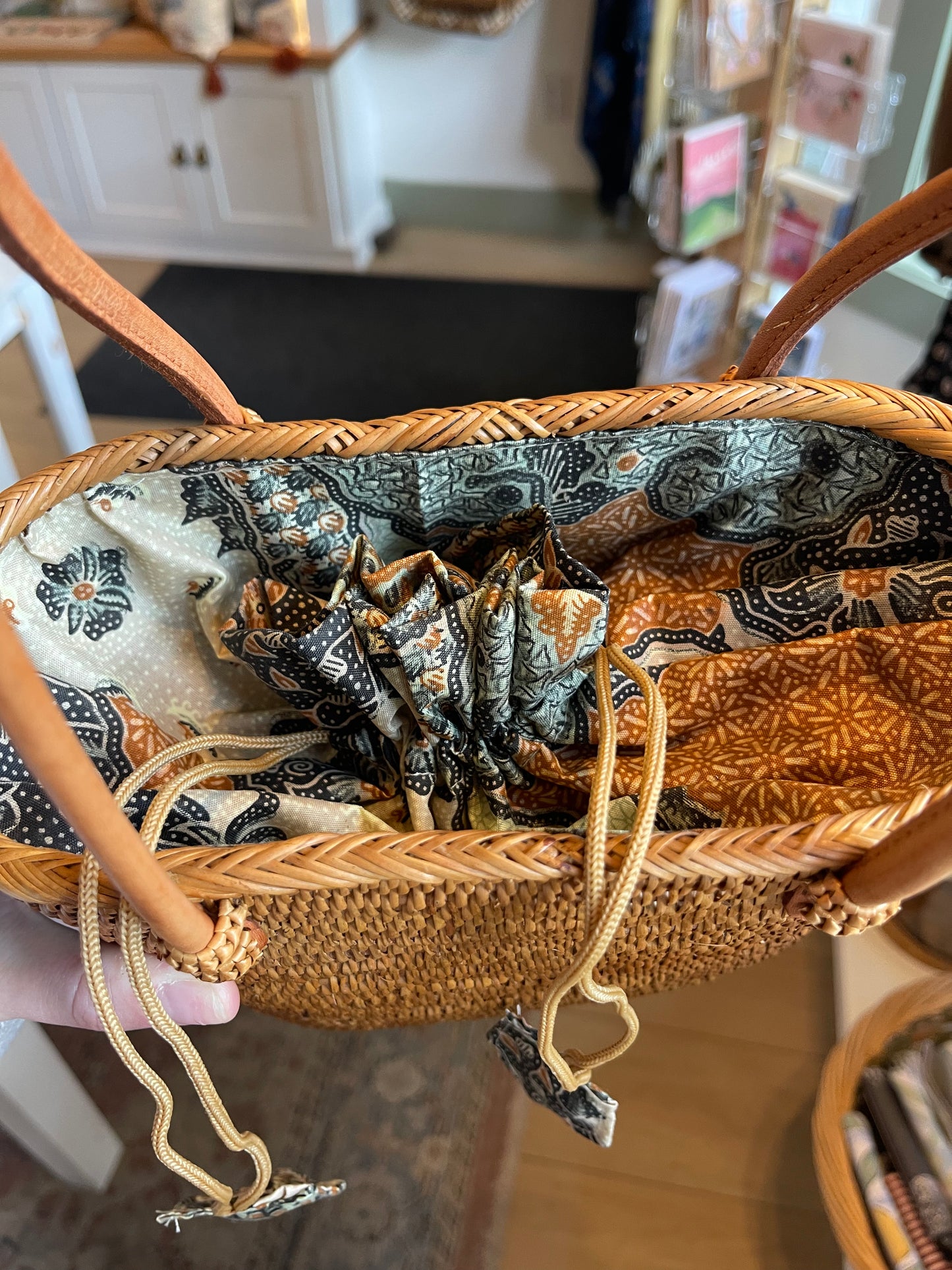 Bali Rattan Open Handbag