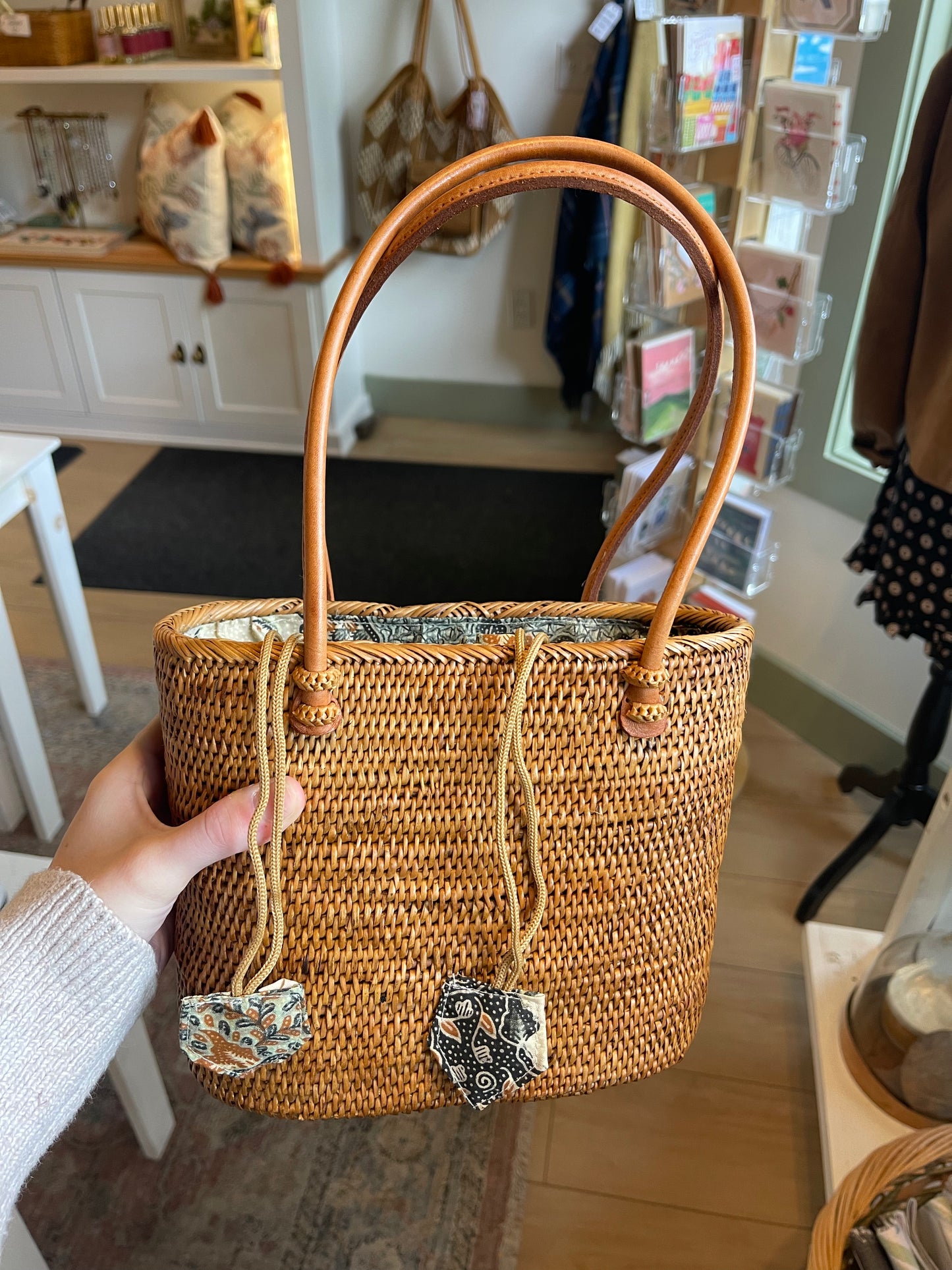 Bali Rattan Open Handbag