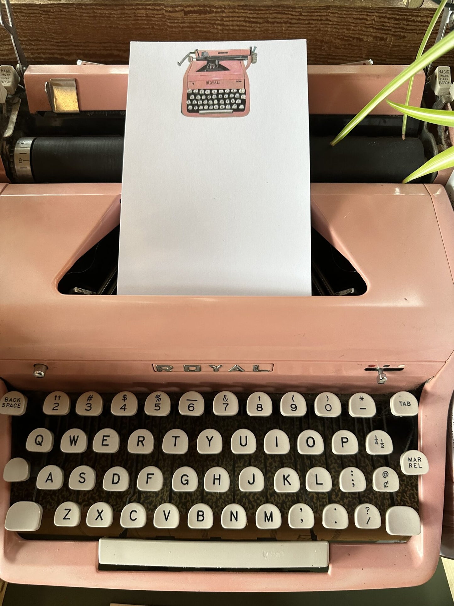 Pink Typewriter Notepad
