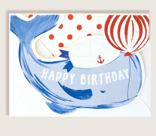 Whale Birthday Die Cut Card