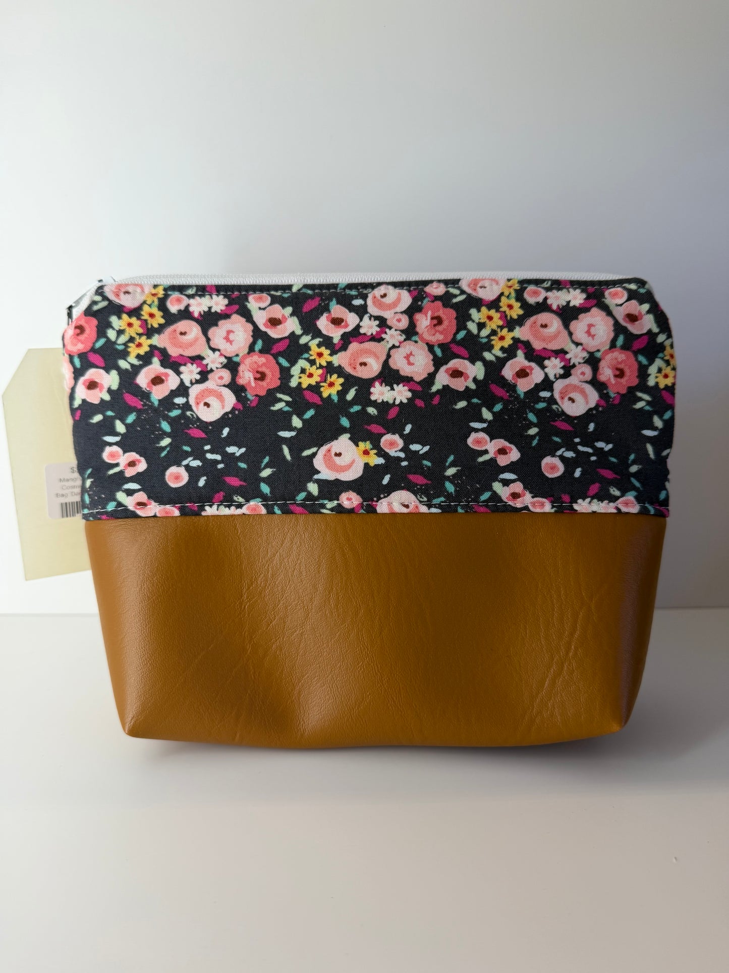 Cosmetic Zipper Leather Bag