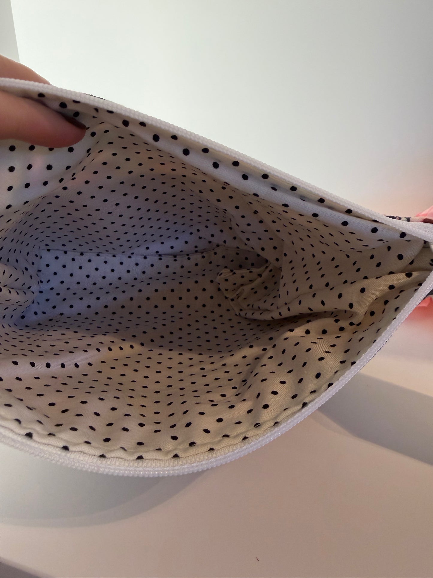 Cosmetic Zipper Leather Bag