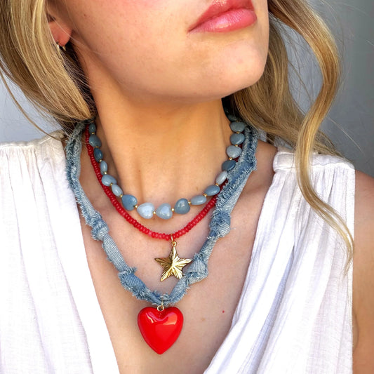 Boho Western Denim Necklace