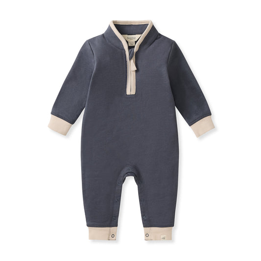 Quarter-Zip Baby Jumpsuit