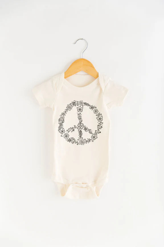 Pollinator Peace Sign Onesie